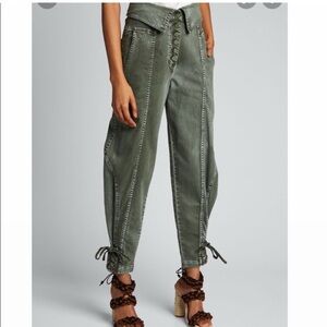 Ulla Johnson Green Button-Front Pants